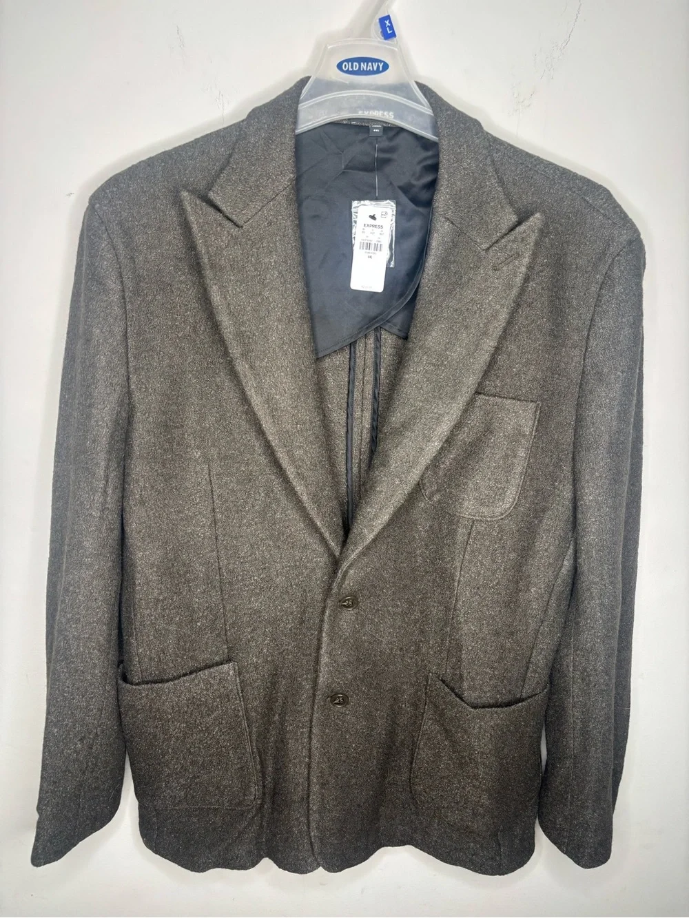 Express Mens NWT Mens Brown Wool Blazer Size 44L